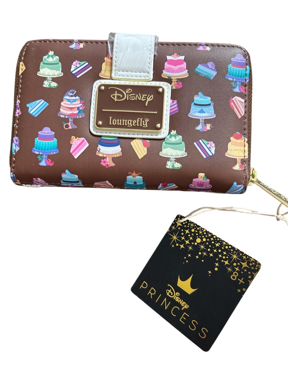 Loungefly Brown Wallet with Multicolor Cake Print